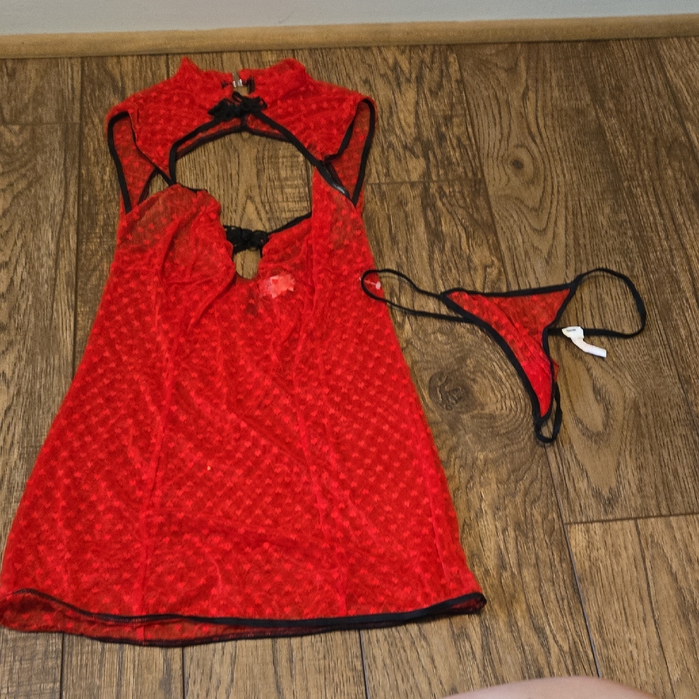 Red Lace Lingerie Set